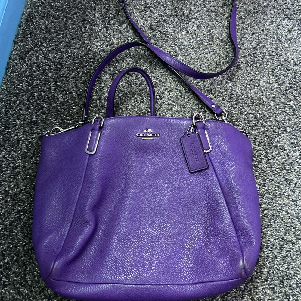 Coach Vibrant Purple Leather Shoulder Bag